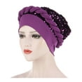 thumbnail image 2 of LEKODE Head Covering Women's Skullies & Beanies Head Scarves for Women Boho Accessories Womens Hair Towel Hair Turbans Halo Turban for Men Purple One Size, 2 of 3