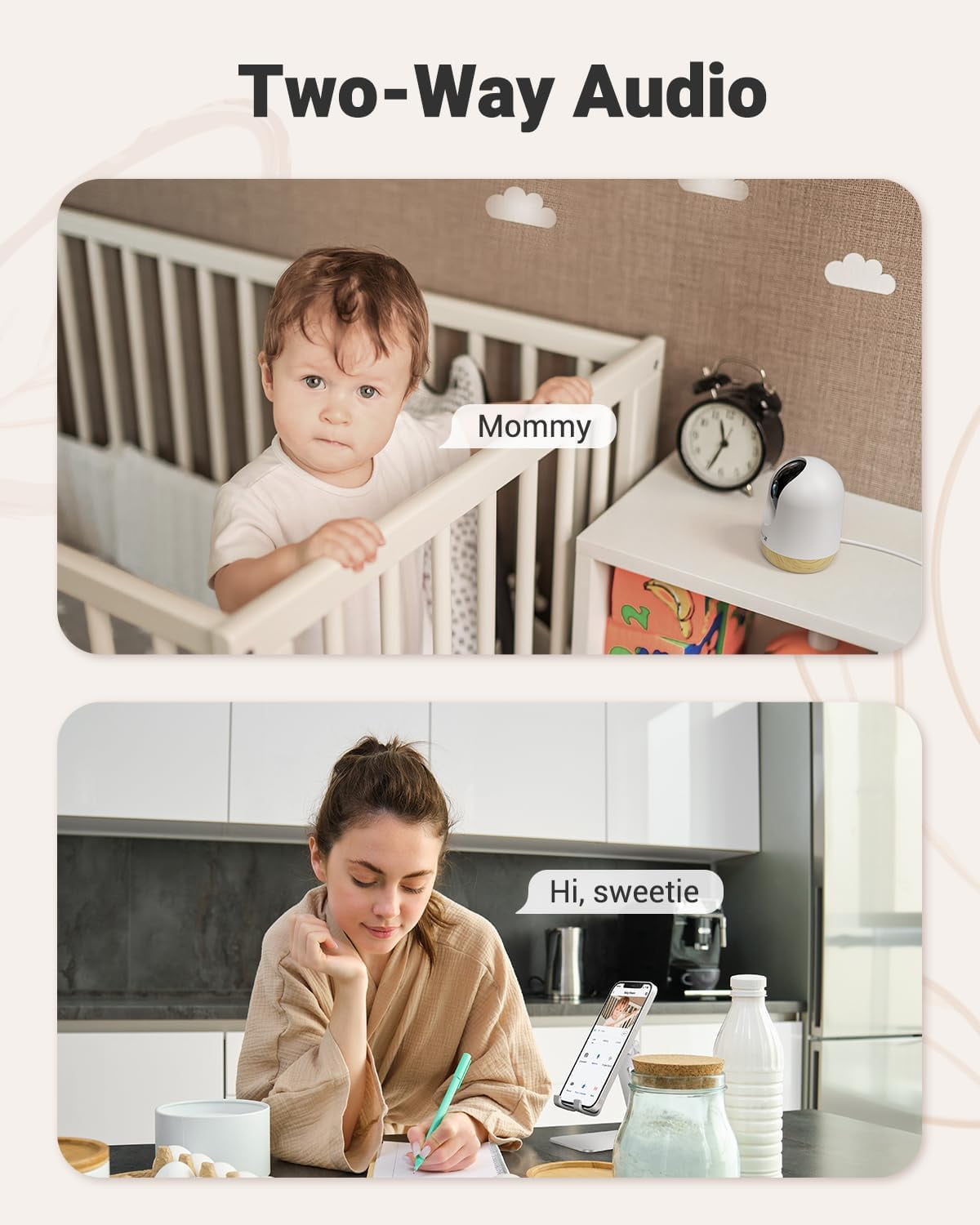 General 5G WiFi Indoor Security Camera No Subscription, Pet Camera with Phone App, Baby Monitor WiFi Smartphone, 2K Night Vision Pan-Tilt Dog Cam, Auto Tracking, 2-Way Audio, SD or Cloud Storage