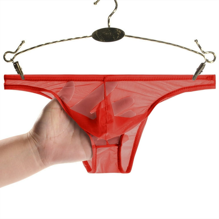 TMOYZQ Men's See-Through Breathable Mesh T-Back G-Strings Thong Bulge Pouch  Stretch Tagless Underwear Low Waist Butt-Flaunting Bikini Briefs Male  Panties - Walmart.com