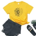 thumbnail image 2 of Simple flower print T-shirt European and American short-sleeved women's casual wish top-Black-M, 2 of 9