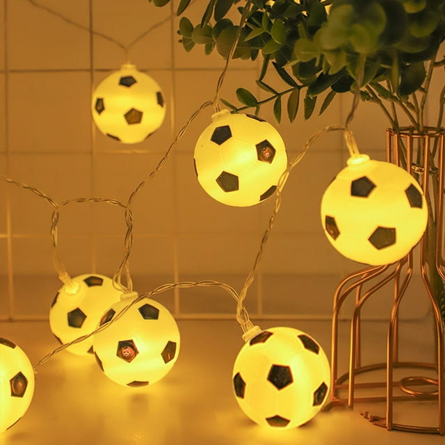 Fiudx Luces Led de Fútbol, Decoración de Estrellas Brillantes, Funciona con Pilas, Iluminación Interior y Exterior, Decoración Festiva para Dormitorio, Fácil Instalación, Juego de 20 Luces, Material