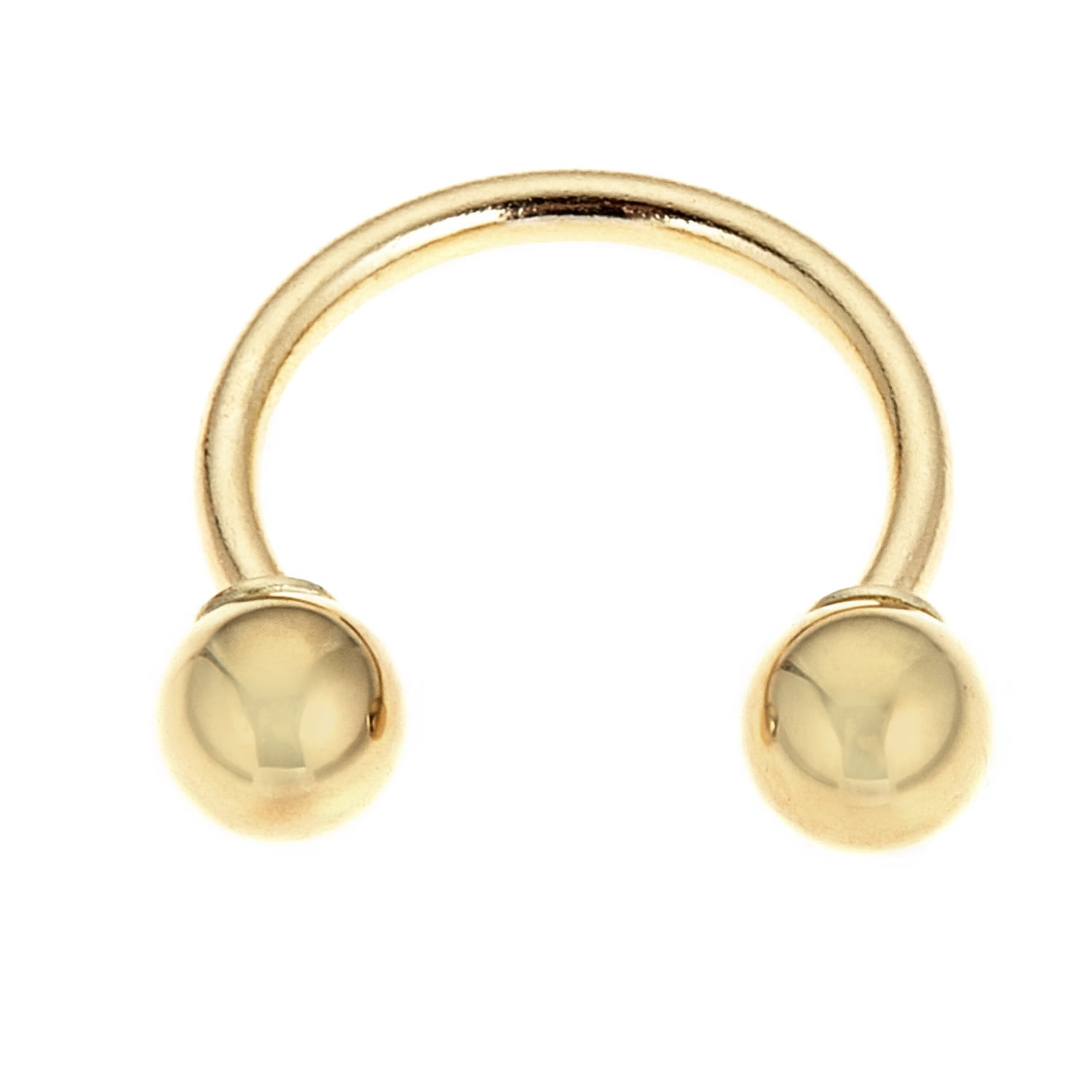 Ritastephens 14k Solid Gold Eyebrow Circular Barbell HorseShoe Body