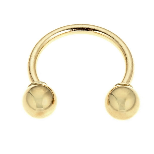 Ritastephens 14k Solid Gold Eyebrow Circular Barbell HorseShoe Body