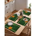 thumbnail image 5 of St. Patrick''s Day Placemats Set of 6,Washable Woven Burlap Cloth Fabric Placemat for Square/Rectangle/Round/Oval Dining Table,Easy Clean Place Mats Gold Spring Green Buffalo Plaid Holiday, 5 of 6