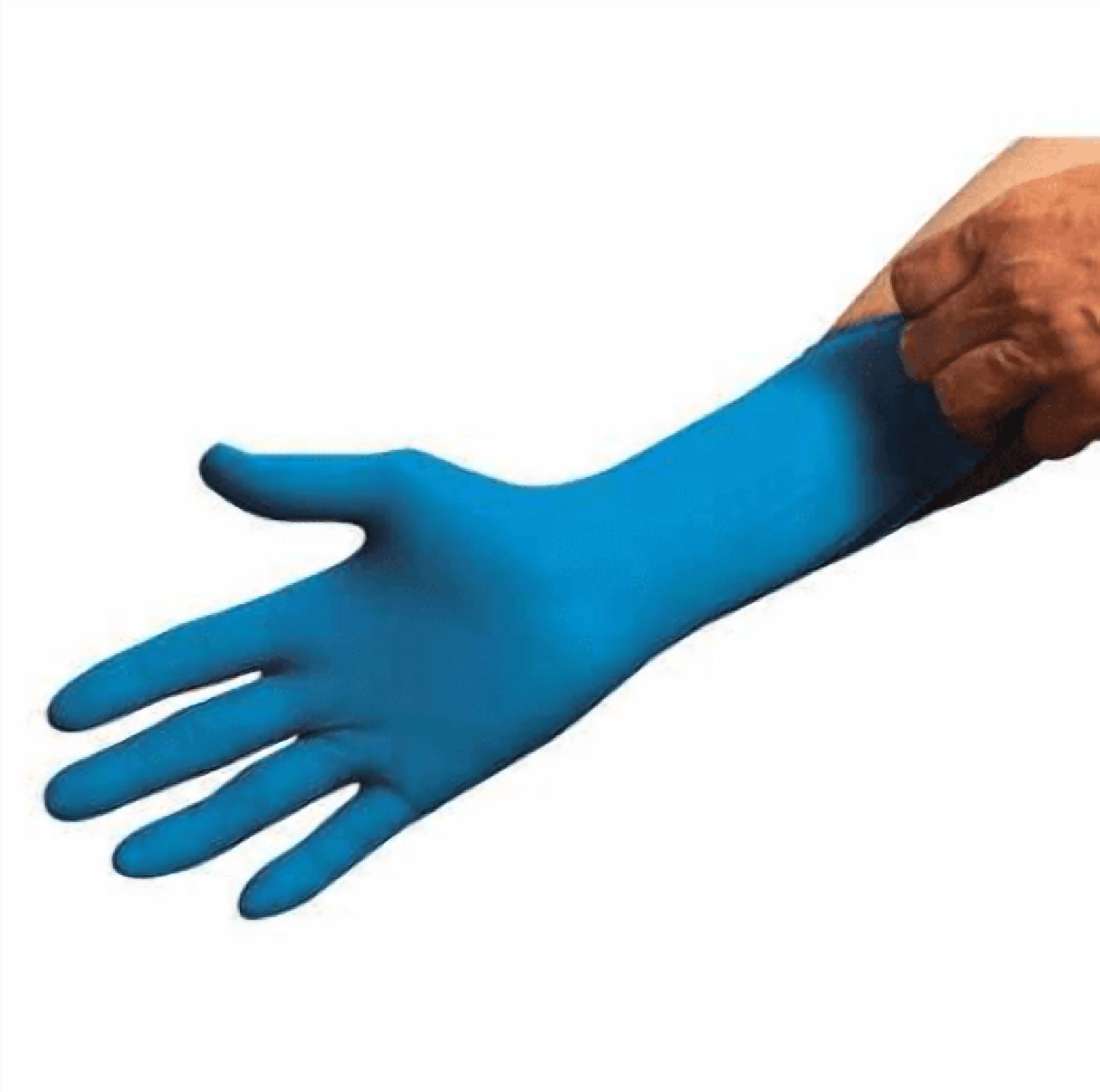 LifeGuard Blue Latex 14 mil Extended Cuff Medical/Industrial Gloves - Powder Free - 50/BX - 10BX/CS - Case of 500 Gloves