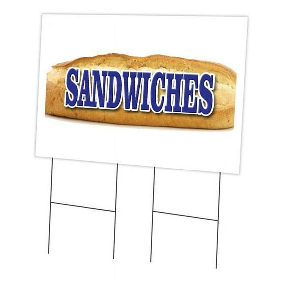 SignMission C-2436-DS-Sandwiches 24 x 36 in. Sandwiches Yard Sign & Stake
