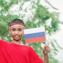 FRCOLOR 20 Pcs Russian Flags Small Mini Flags Hand Held Stick Flags For Various Holiday Parties National Day And National Flag Day