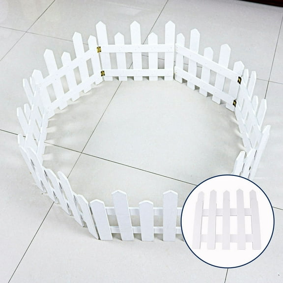 LEORX 2pcs of Decorative Fence Wood Garden Edger Border White Solid Log Outdoor Use for Gardeners
