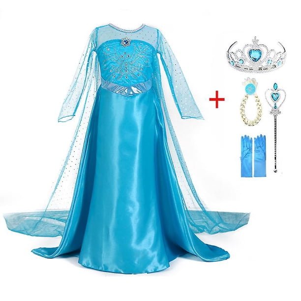 2022 New Elsa Dress Girls Summer Dress Princess Cosplay Costume Dresses For Kids Christmas Birthday Fancy Party Vestidos Menina