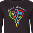 thumbnail image 4 of Inktastic Autism Awareness Heart Ribbon and Puzzle Pieces Long Sleeve Youth T-Shirt, 4 of 5