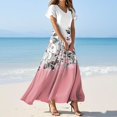 thumbnail image 1 of WILLBEST Vestidos Largos Casuales Para Mujer Vestido De Verano Para Mujer Vestido Vintage De Longitud Media Estampado Floral Manga Corta Cuello En V Primavera, 1 of 3