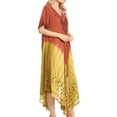 thumbnail image 4 of Sakkas Viveka Embroidered Caftan Dress - Brown - One Size, 4 of 5
