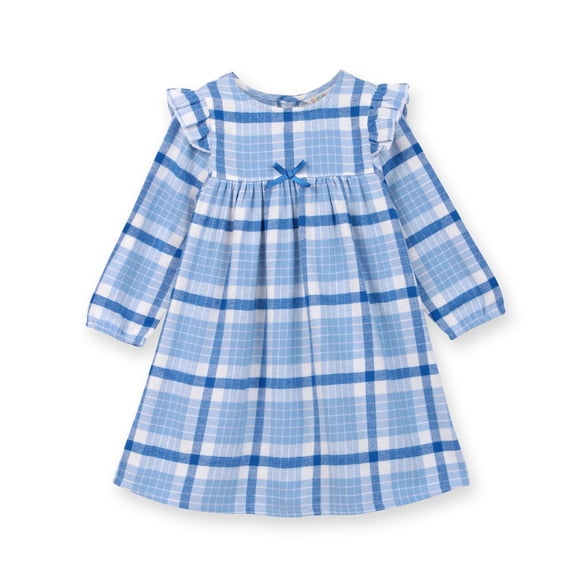 Vestido Beebay a cuadros azul con volantes en los hombros, 6 años
