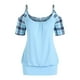 thumbnail image 1 of Camiseta de blouson abiertos a cuadros a cuadros Rosegal Camisetas tallas grandes, 1 of 5