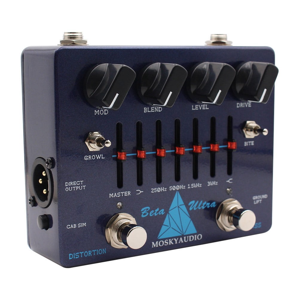 AFQH 1pc Guitar Distortion Preamp Metal Ultra Bass Effector VersatileWith 6-Band EQ & Headphone Output Electric Guitar Accessories