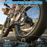 Elifine 26x4.0 Fat Tire Electric Bike, 624Wh Battery, 48V 500W Ebike Electric Mountain Bike, Cruise Control Mode, Adult E Bikes for Men, LCD Meter, 7-Speed Snow Bike Beach E-Bike for Adults UL2849