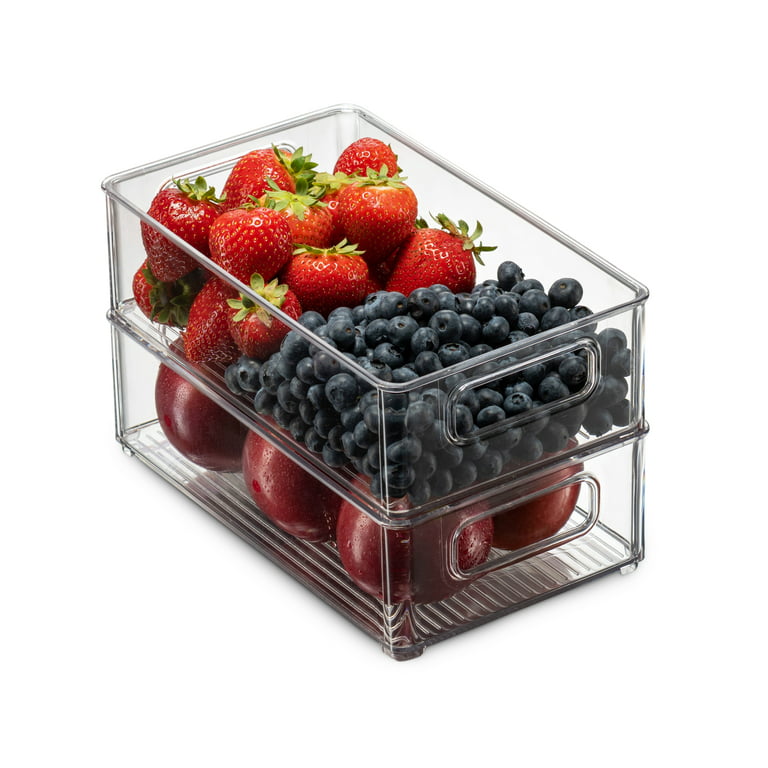 Pomeat 10 Pack Fridge Organizer, Stackable Refrigerator Organizer Bins with  Lids, BPA-Free Produce Fruit Storage Containers for Storage Clear for