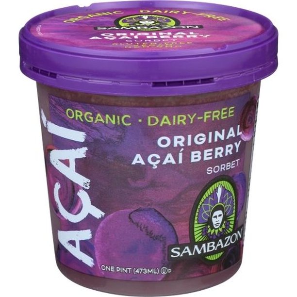 Sambazon Organic Acai Sorbet, 16 Fluid Ounce 8 per case