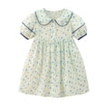 thumbnail image 3 of Robes pour Tout-Petits Enfants Filles Été Manches Courtes Robe Florale Respirante Mode Décontractée Robe Robe Ado Fille Bleu Clair 5 Ans-6 Ans, 3 of 7