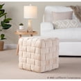thumbnail image 3 of LumiSource Cream Velvet Braided Square 16" Ottoman, 3 of 5