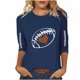 thumbnail image 2 of Heisall Womens Tops 3/4 Sleeve Round Neck Loose Casual Fashion T-Shirts Rugby Print, 2 of 4