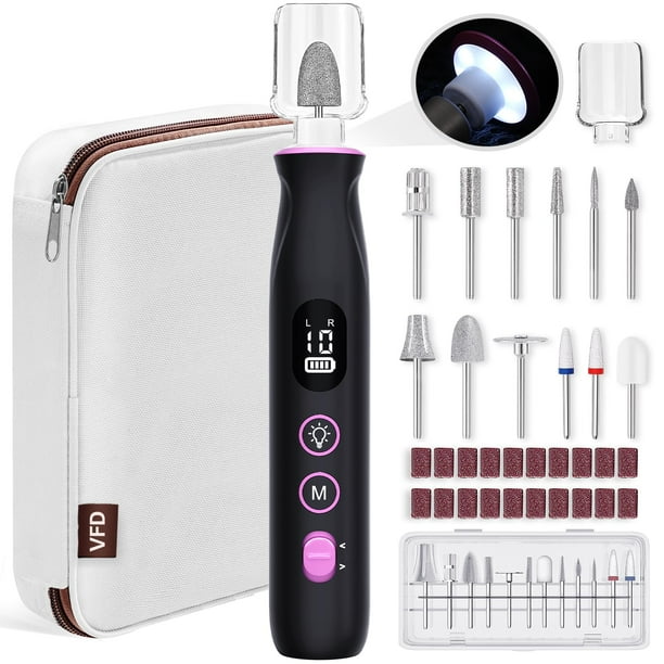 Kit 12 en 1 de taladro eléctrico para uñas VFD, 2000 mAh, recargable