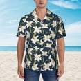 thumbnail image 2 of Fotbe Lilies Flowers Camisa Hawaiana para Hombre Unisex – Camisa Casual de Verano con Botones de Manga Corta de Algodón y Lino,Small, 2 of 7