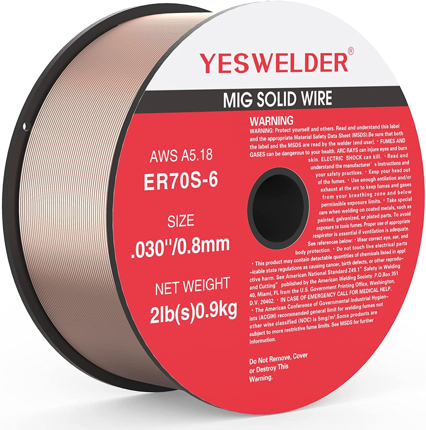 YESWELDER ER70S6 .035Inch on 2Pound Spool Carbon Steel Mig Solid