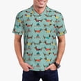 thumbnail image 1 of Balery winter ski Dachshund Camisa Polo de Hombre con Estampado, de Manga Corta y Tejido Medio, Camisa Tipo Golf Polo-Medium, 1 of 6