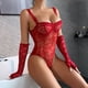 thumbnail image 5 of Ropa interior sexy siamesa para mujer, estilo europeo y americano, con encaje y flores, ajuste cómodo, siamesa, 5 of 6