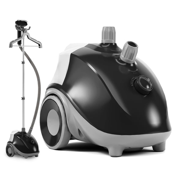 CONCETTA 1500W Powerful Steamer for Clothes with Roll Wheels, 1.7L Water Tank Standing Garment Steamer, 55 Min Continuous Steaming, Professional Wrinkle Remover Heats in 45 Seconds, Black