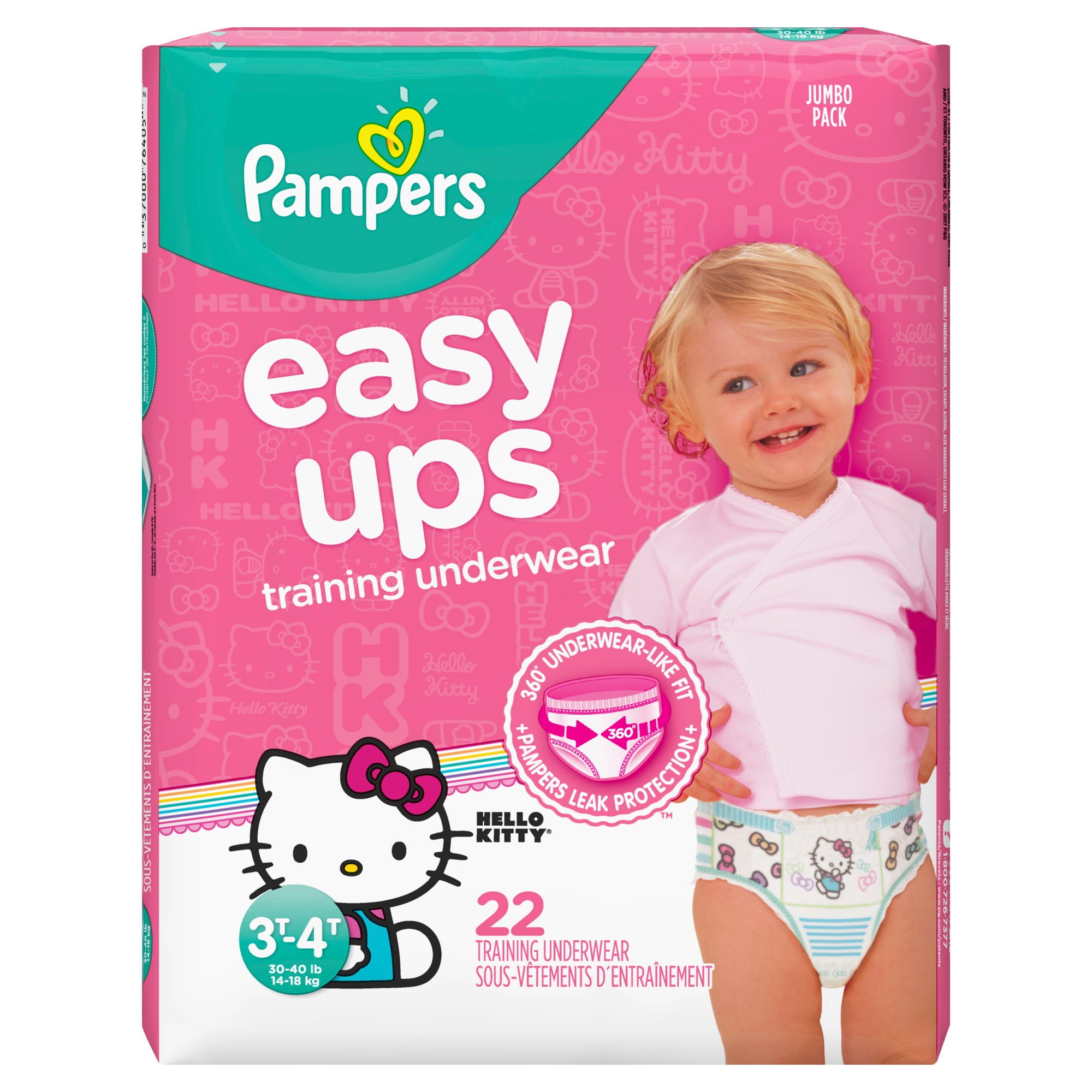 Pampers Easy Ups Training Underwear Girls Size 6 4T-5T 86 Count - 86 ea