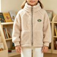 thumbnail image 5 of Gealkoca Girls Fleece Lined Full-Zip Jacket Winter Plush Warm Coats Soft & Cozy Stand-Collar Coat Long Sleeve Soft Outerwear with Pockets 1-12Y, 5 of 7