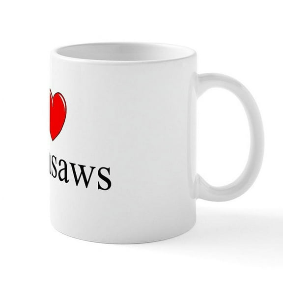 CafePress - I Love (Heart) Chainsaws Mug - 11 oz Ceramic Mug - Novelty Coffee Tea Cup