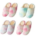 thumbnail image 4 of KYAIGUO Colorful Fuzzy Slippers for Women Mens Indoor House Slip-On Slippers Fall Winter Wooden Floor Cotton House Shoes Thanksgiving Christmas Slippers Gifts, 4 of 9