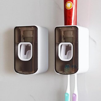 Organizador De Cepillos De Dientes De Pared Ateweita - Sin Taladro, Con Vaso Magnético Y Dispensador De Pasta, Ahorra Espacio En El Baño