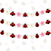 Merrystorm Ladybug Baby Shower Party Decoration Daisy Ladybug Garland Banner Little Ladybug Birthday Banner Insect Theme Party Decor for Ladybug Birthday Baby Shower Supply