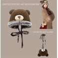 thumbnail image 2 of 2-in-1 Winter Knit Beanie with Bear Ear Flaps - Convertible Warm Hat or Plush Storage Pouch for Women & Adults,Dual-Use Warm Headwear or Decorative Plush Pouch, 2 of 7