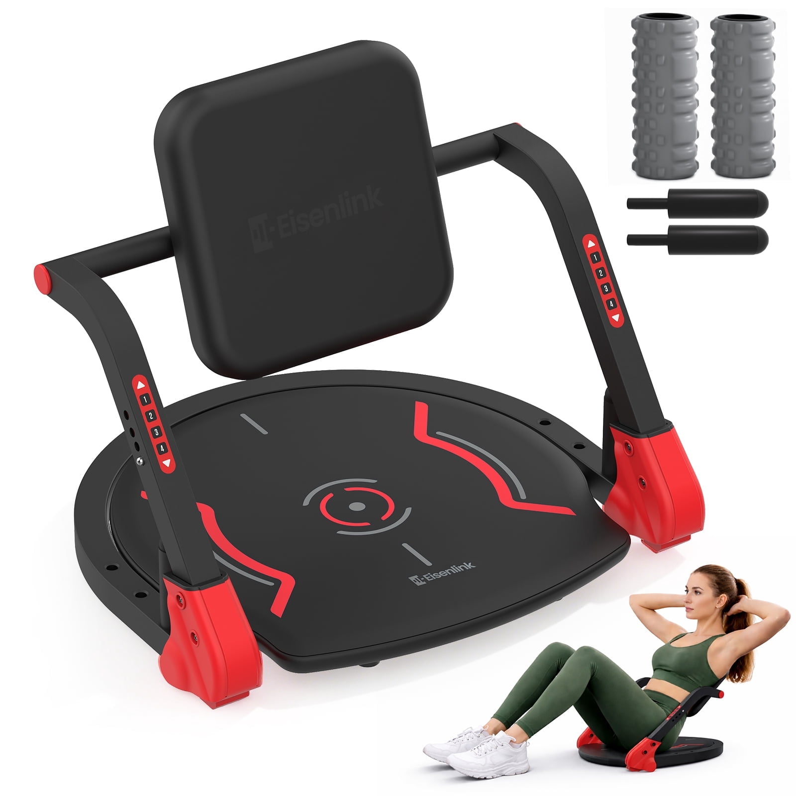 ARVIVO 5-in-1 ABMAX Sit Up Machine with Flat Backrest& Foam Roller 3 Adjustable Resistance Levels Ab Exercise Equipment for All Ages 330lbs Home Workouts