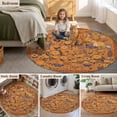 thumbnail image 5 of Boho Yellow Flowers Round Area Rug 7Ft Washable Circle Rugs for Dorm Laundry Room, Spring Abstract Watercolor Floral Leaf Non-Slip Carpet Floor Mats Indoor Outdoor Carpet Runner Aesthetic Home Decor, 5 of 8