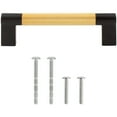 thumbnail image 3 of Stone Harbor Hardware Urban Cabinet Pull, 96 Millimeters, Satin Brass with Matte Black Ends, 3 of 3