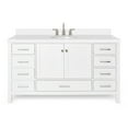 thumbnail image 2 of Ariel Cambridge 61 In. Oval Sink Vanity With White Quartz Countertop In White, 2 of 10