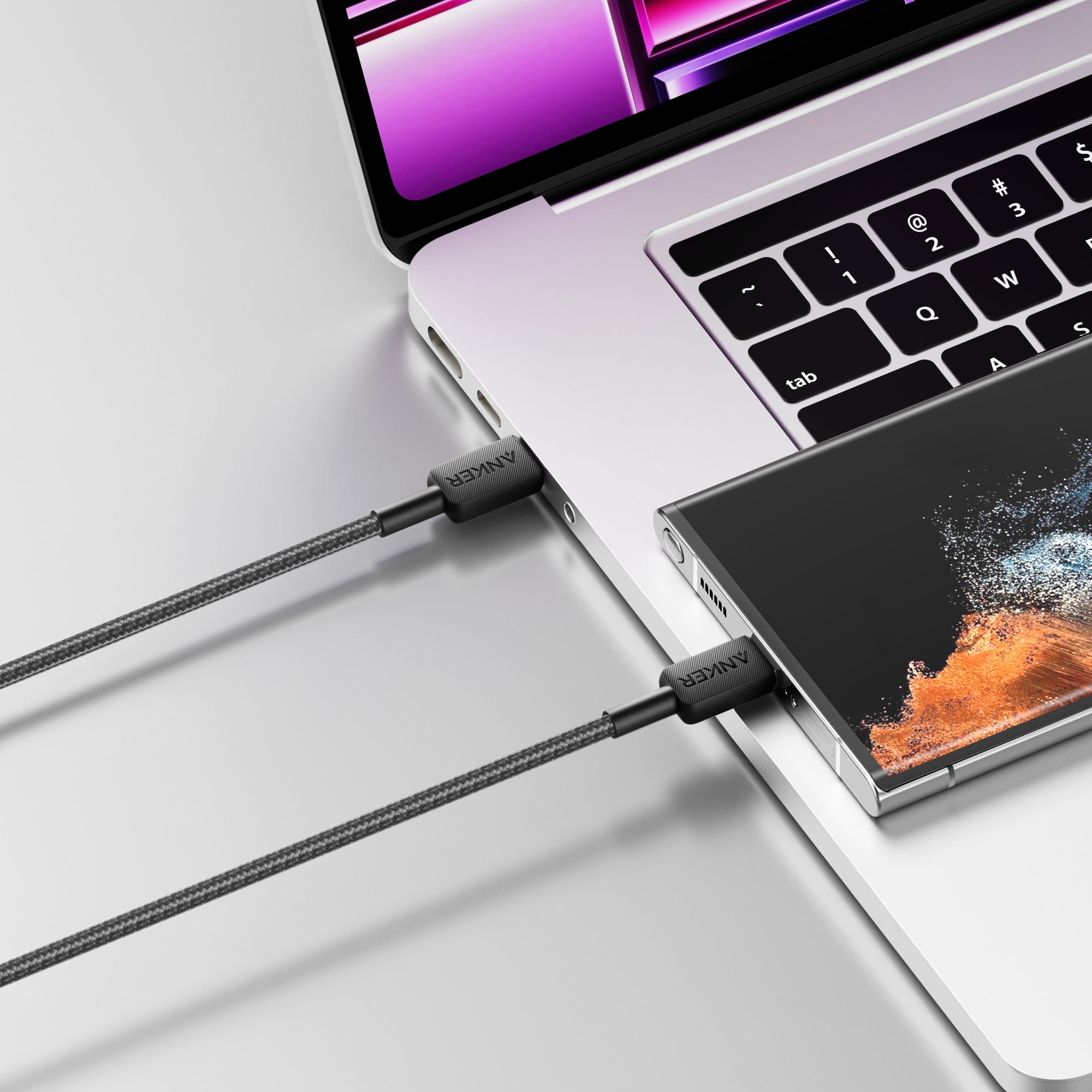Anker 322 Braided USB-C to USB-C Cable, 6ft, A81F6H11-1, Black - Walmart.com
