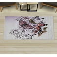 thumbnail image 1 of Butterfly Decorative Rug, Monarch Butterflies Vintage Damask Inspired Design, Quality Carpet for Bedroom Dorm and Living Room, 6 Sizes, Lavender Blue, by Ambesonne, 1 of 1