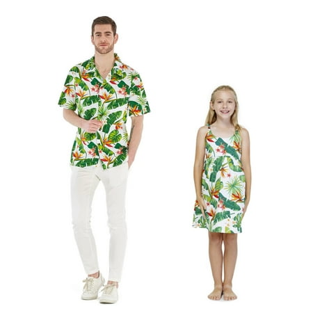 

Matching Father Daughter Hawaiian Luau Dance Shirt Dress Various Patterns