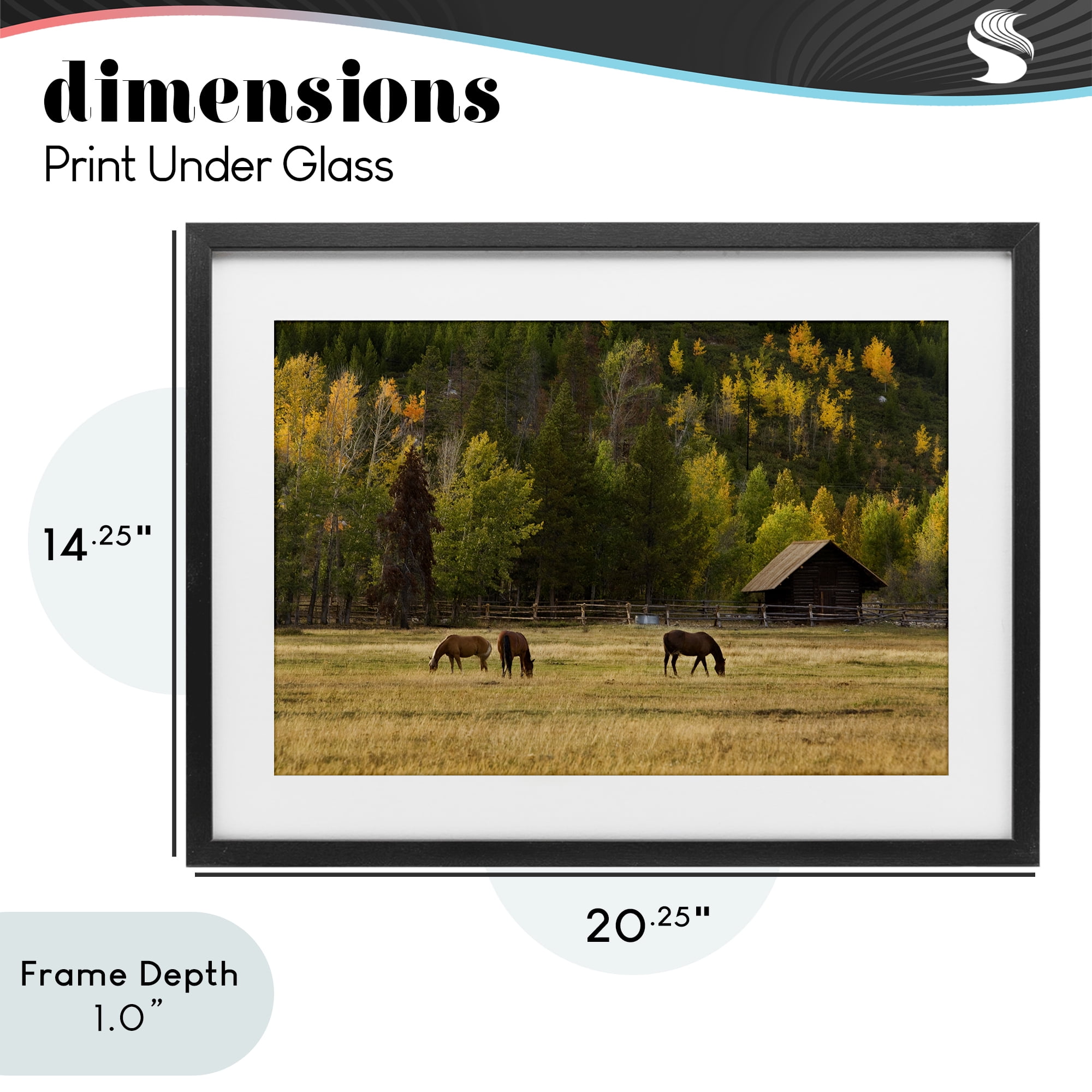 Stupell Industries Horses In Jackson Hole Black Framed Print Under Glass, design by Scott Stulberg