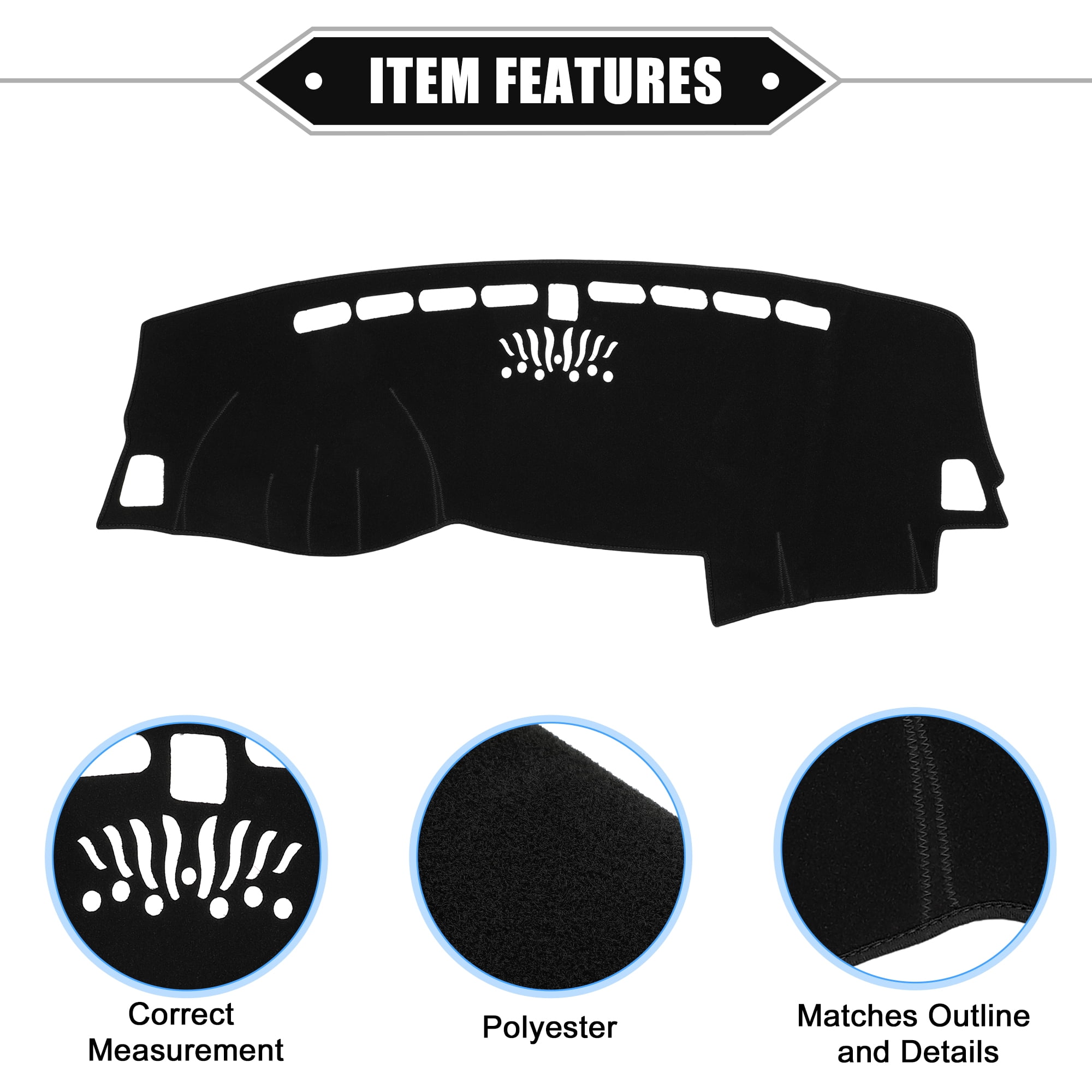 Unique Bargains Car Dashboard Cover Mat for Kia Sportage 2017-2022 Black Line