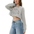 thumbnail image 2 of Amazhiyu Women's Printed Pullover Cropped Sweatshirt Crew Neck Long Sleeve Crop Tops, 2 of 14