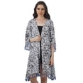 thumbnail image 1 of Moomaya Front Open Printed Shrug 3/4 Sleeve Georgette Beach Cover Up For Women, 1 of 6