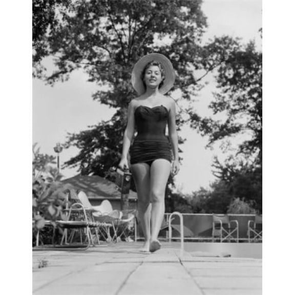 Posterazzi SAL255422109 Young Woman in Swimwear Walking Poster Print - 18 x 24 in.